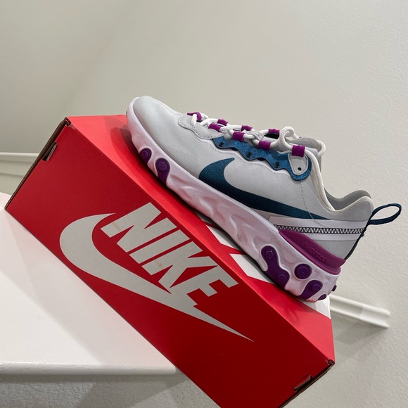 Nike Women’s React Element 55 SE Photon Dust Purple Blue - Picture 3 of 5